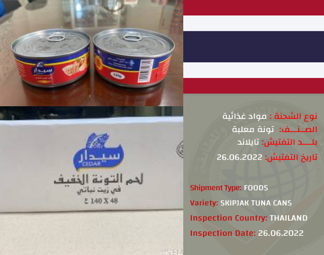 تفتيش شحنه تونه معلبة (تايلند)