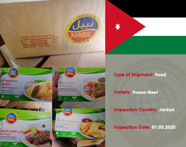 Inspection of a food shipment of Frozen Meet (Jordan)
