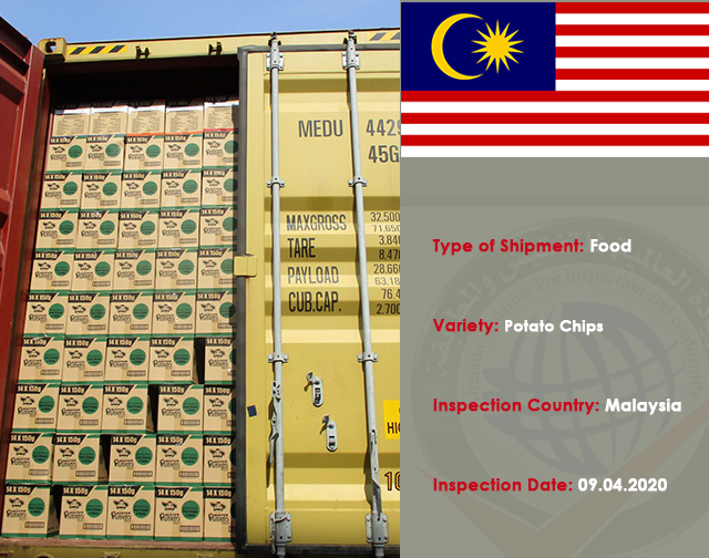 Inspection of a food shipment of potato Chips (Malaysia)